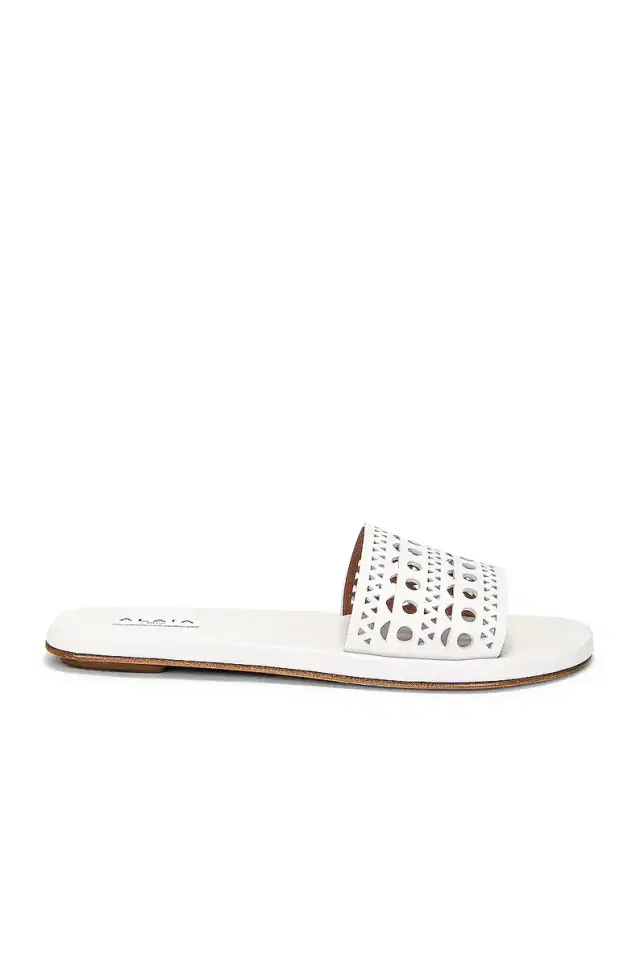 ALAÏA Perforated Flat Sandal