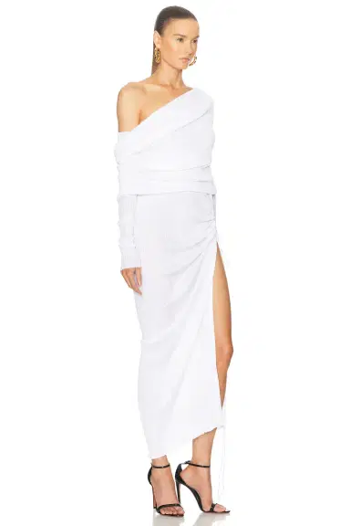 Alaïa Off Shoulder Asymmetric Dress | Thumbnail 2 Alaïa Off Shoulder Asymmetric Dress | Thumbnail 2