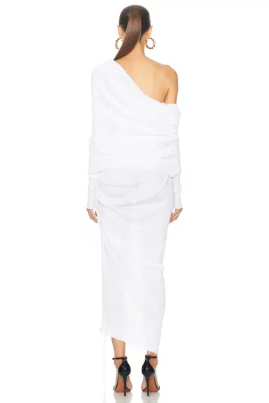 Alaïa Off Shoulder Asymmetric Dress | Thumbnail 4 Alaïa Off Shoulder Asymmetric Dress | Thumbnail 4
