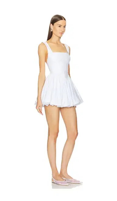 Helsa Poplin Bubble Mini Dress | Thumbnail 2
