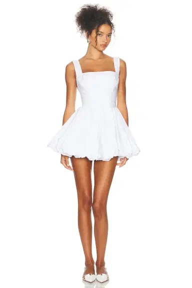 Helsa Poplin Bubble Mini Dress | Thumbnail 3