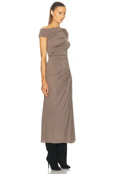 Alaïa Ruched Midi Dress | Thumbnail 2 Alaïa Ruched Midi Dress | Thumbnail 2