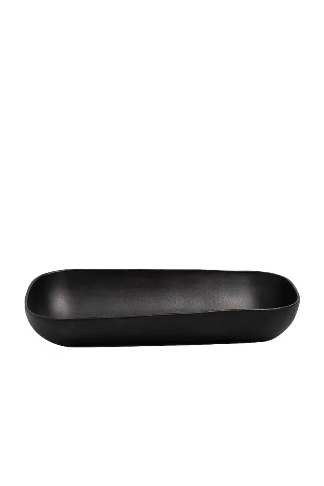 Molded Leather Oversized Oval Bowl