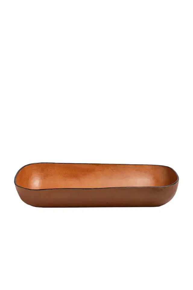 Hunting Season Molded Leather Oversized Oval Bowl