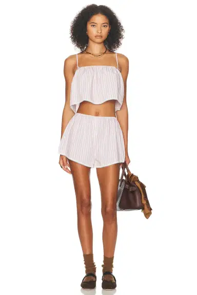 Helsa Wide Stripe Poplin House Short | Thumbnail 5