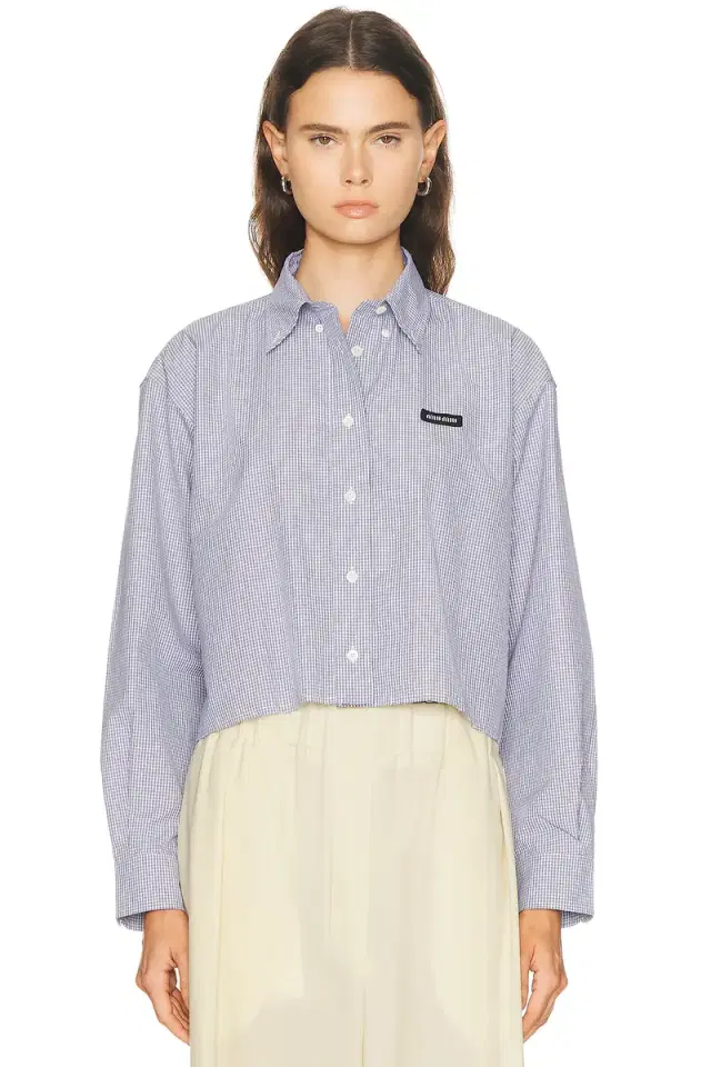 Miu Miu Cropped Button Up Top