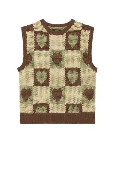 rice nine ten Crochet Knit Heart Vest | Thumbnail 1