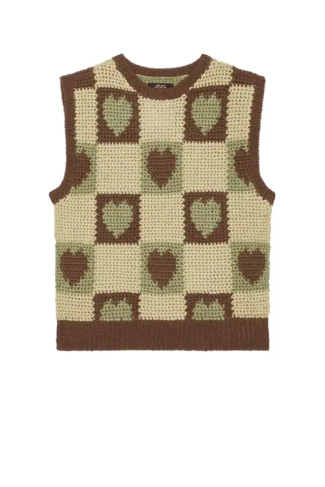 rice nine ten Crochet Knit Heart Vest