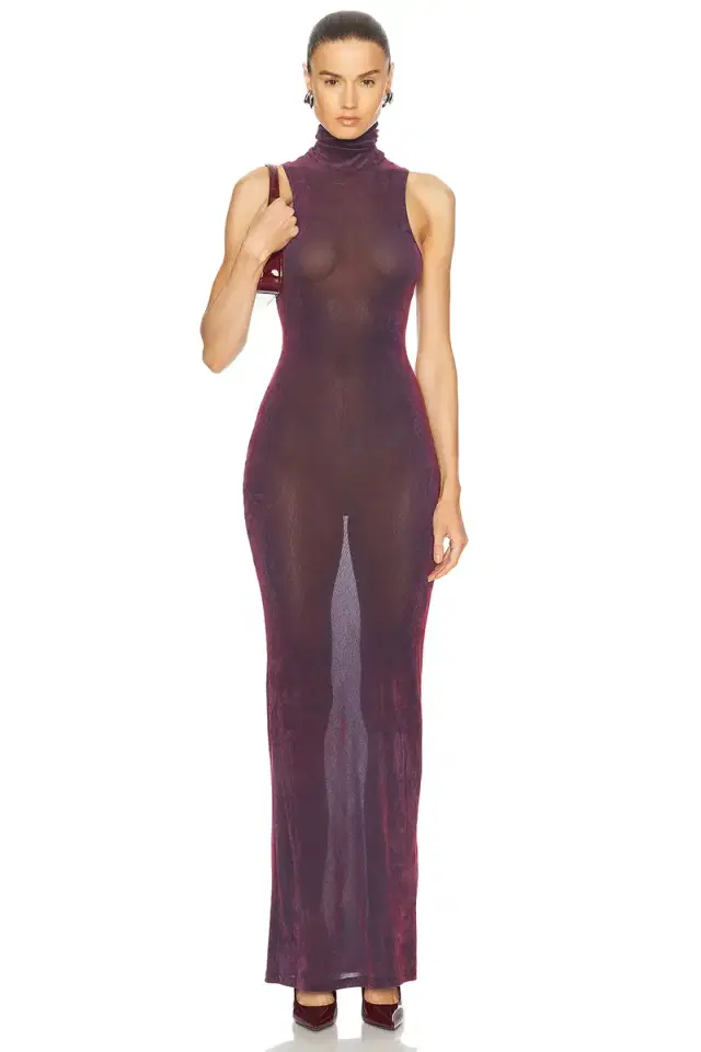 PRISCAVera Turtleneck Maxi Dress