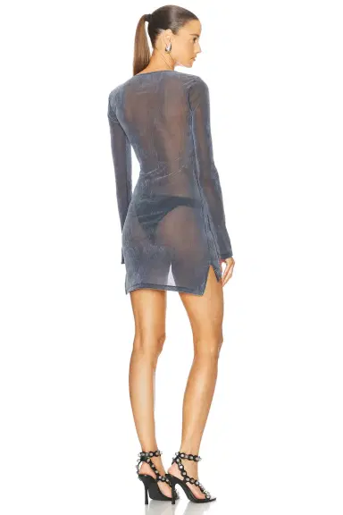 PRISCAVera Long Sleeve Mini Dress | Thumbnail 3