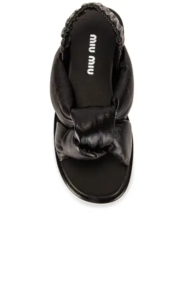 Miu Miu Padded Leather Flatform Sandals | Thumbnail 4 Miu Miu Padded Leather Flatform Sandals | Thumbnail 4