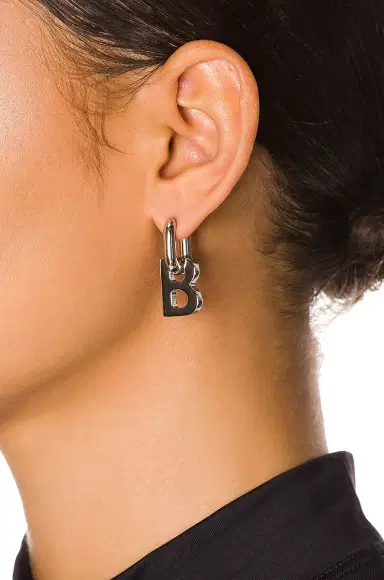 Balenciaga XS B Chain Earrings | Thumbnail 2