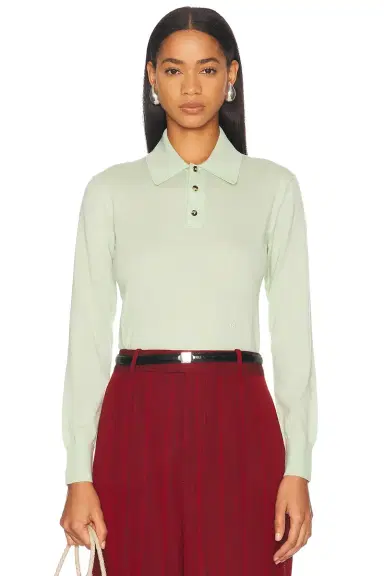 Bottega Veneta Long Sleeve Polo Top | Thumbnail 1 Bottega Veneta Long Sleeve Polo Top | Thumbnail 1