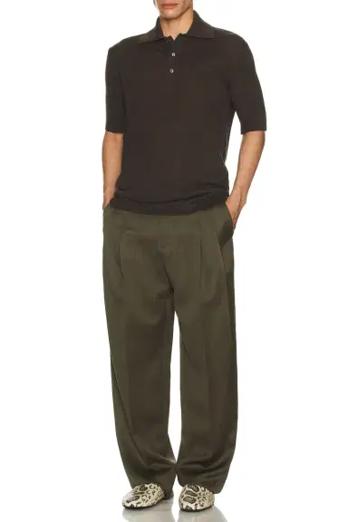 Bottega Veneta Subtle Wool Chevron Two Pleats Straight Trousers | Thumbnail 5 Bottega Veneta Subtle Wool Chevron Two Pleats Straight Trousers | Thumbnail 5