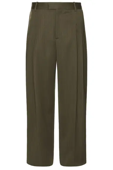 Bottega Veneta Subtle Wool Chevron Two Pleats Straight Trousers | Thumbnail 1 Bottega Veneta Subtle Wool Chevron Two Pleats Straight Trousers | Thumbnail 1