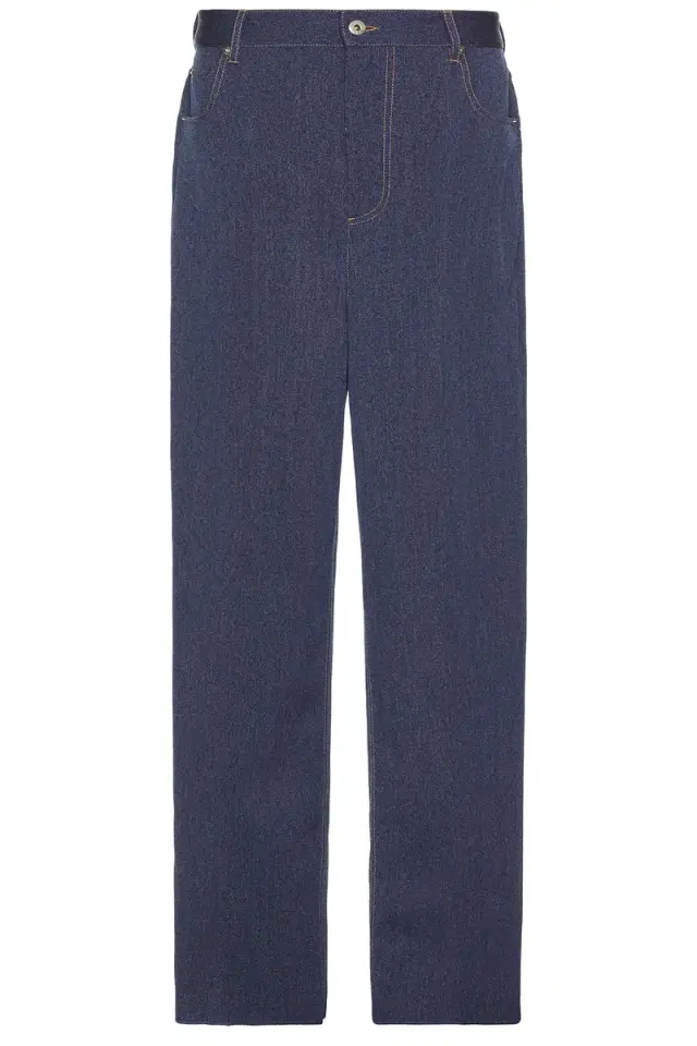 Bottega Veneta Melange Wool Cotton Drill Straight Trousers
