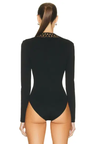 Alaïa Vienne V-neck Bodysuit | Thumbnail 4 Alaïa Vienne V-neck Bodysuit | Thumbnail 4