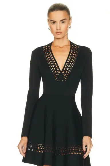 Alaïa Vienne V-neck Bodysuit | Thumbnail 1 Alaïa Vienne V-neck Bodysuit | Thumbnail 1