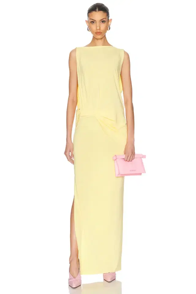 JACQUEMUS La Robe Peplo Longue