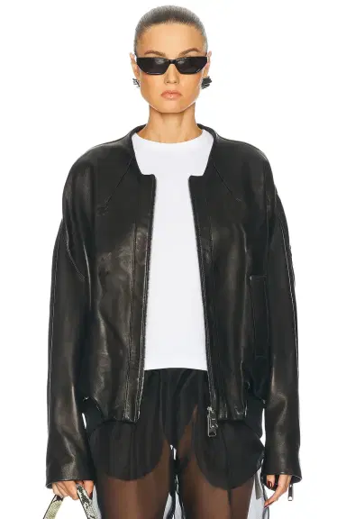 Khaite Hewit Leather Jacket | Thumbnail 1 Khaite Hewit Leather Jacket | Thumbnail 1