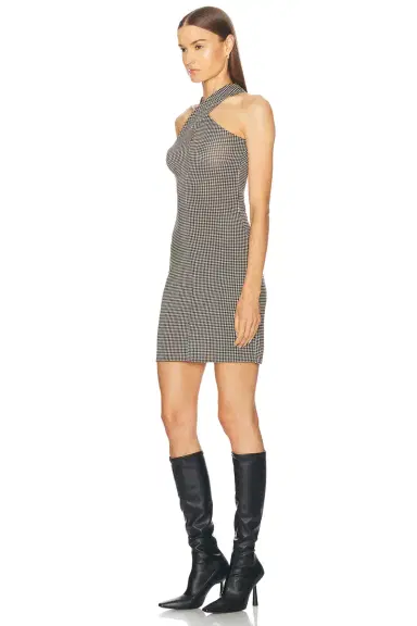 Courreges Criss Cross Check Jersey Dress | Thumbnail 3