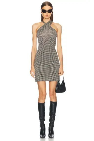 Courreges Criss Cross Check Jersey Dress | Thumbnail 1