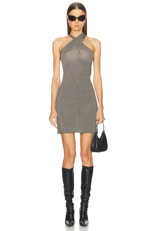 Courreges Criss Cross Check Jersey Dress