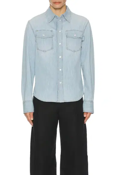 Bottega Veneta Bleached Light Denim Shirt | Thumbnail 3 Bottega Veneta Bleached Light Denim Shirt | Thumbnail 3