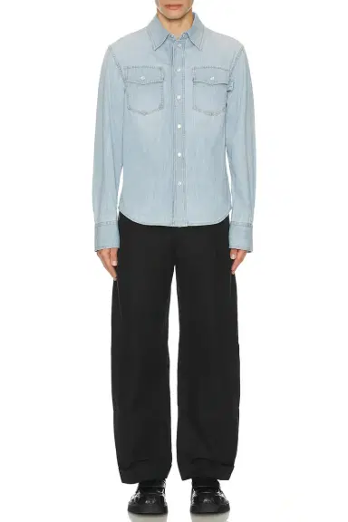 Bottega Veneta Bleached Light Denim Shirt | Thumbnail 4 Bottega Veneta Bleached Light Denim Shirt | Thumbnail 4