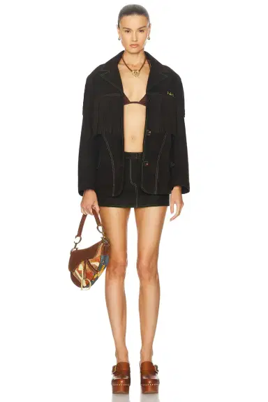 SIEDRES For FWRD Suede Mini Skirt | Thumbnail 5
