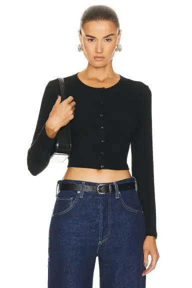 LESET Lauren Crop Cardigan | Thumbnail 1 LESET Lauren Crop Cardigan | Thumbnail 1