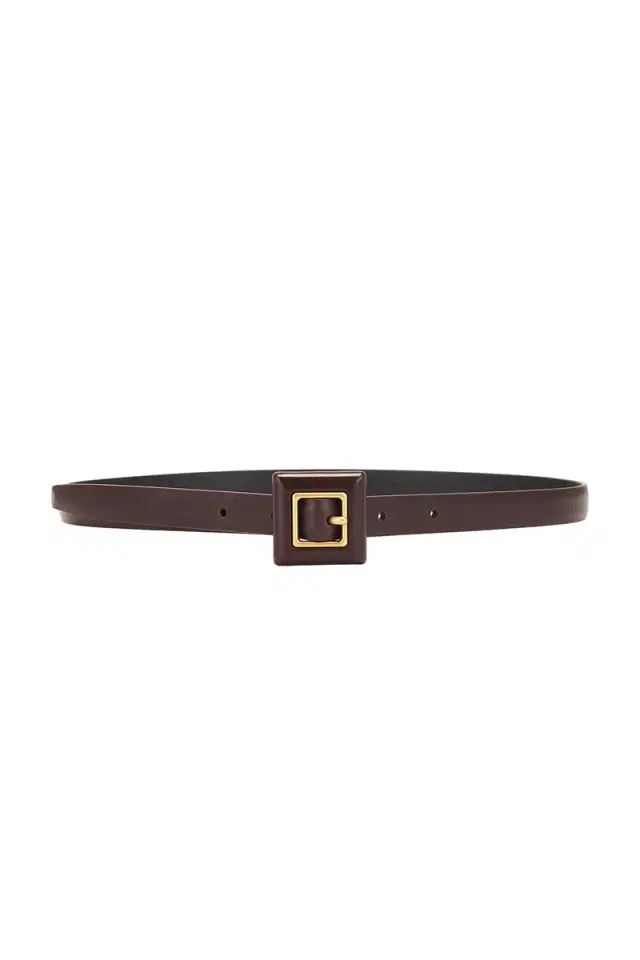Saint Laurent Skinny Brushed Leather Belt