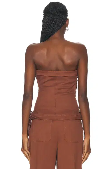 SIMKHAI Sasha Zip Up Bustier Top | Thumbnail 3