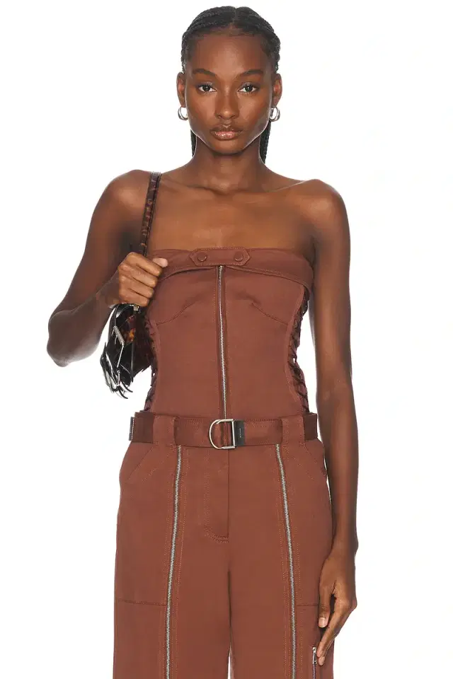 SIMKHAI Sasha Zip Up Bustier Top