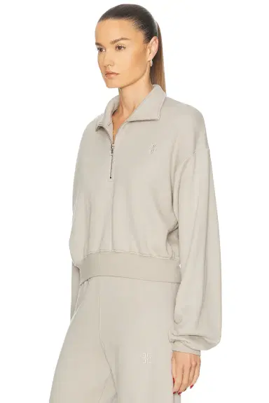 ÉTERNE Cropped Half Zip Sweatshirt | Thumbnail 2 ÉTERNE Cropped Half Zip Sweatshirt | Thumbnail 2