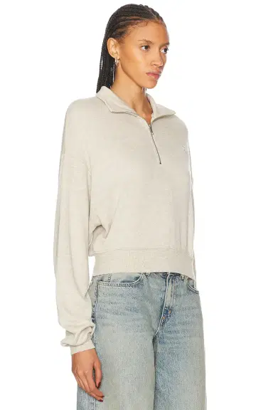 ÉTERNE Cropped Half Zip Sweatshirt | Thumbnail 2 ÉTERNE Cropped Half Zip Sweatshirt | Thumbnail 2
