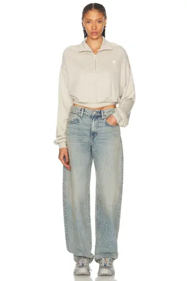 ÉTERNE Cropped Half Zip Sweatshirt | Thumbnail 5 ÉTERNE Cropped Half Zip Sweatshirt | Thumbnail 5