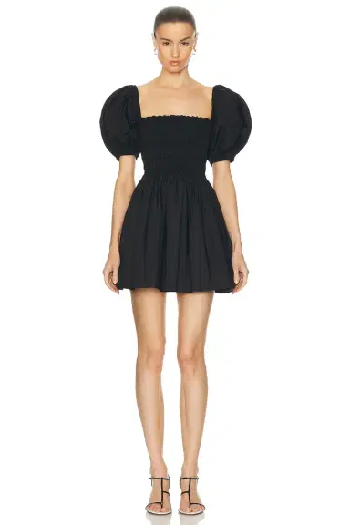 Matteau Shirred Peasant Mini Dress | Thumbnail 1 Matteau Shirred Peasant Mini Dress | Thumbnail 1