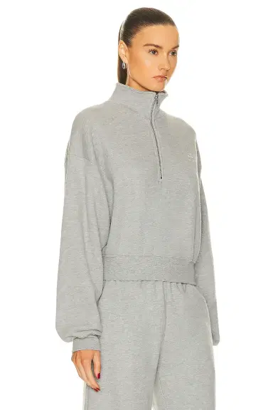 ÉTERNE Cropped Half Zip Sweatshirt | Thumbnail 2