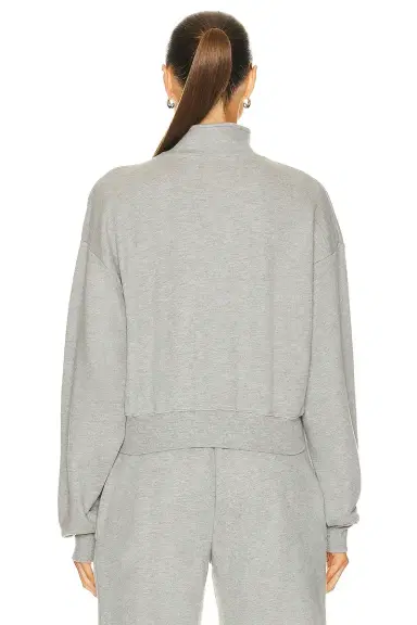 ÉTERNE Cropped Half Zip Sweatshirt | Thumbnail 4