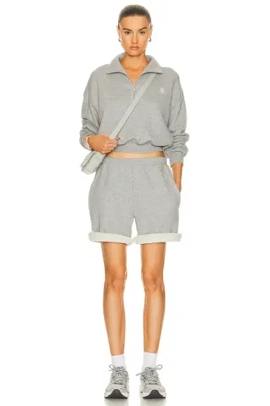 ÉTERNE Cropped Half Zip Sweatshirt | Thumbnail 5