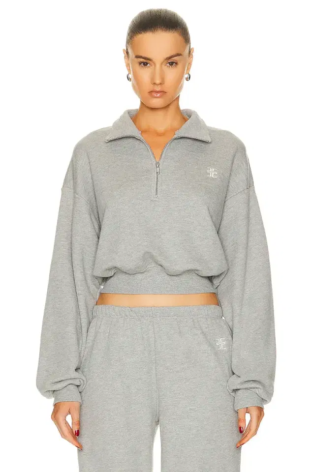 Eterne Cropped Half Zip Sweatshirt