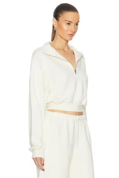 ÉTERNE Cropped Half Zip Sweatshirt | Thumbnail 2
