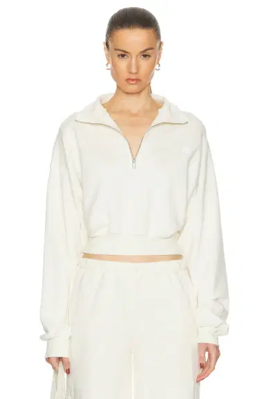 ÉTERNE Cropped Half Zip Sweatshirt | Thumbnail 1