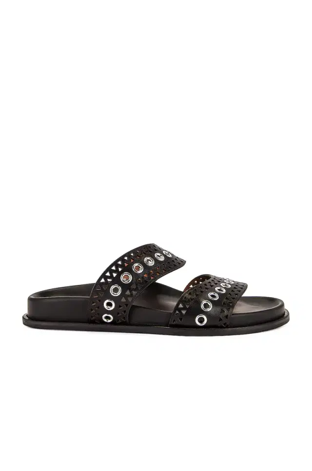 ALAÏA Perforated Eyelet Slides