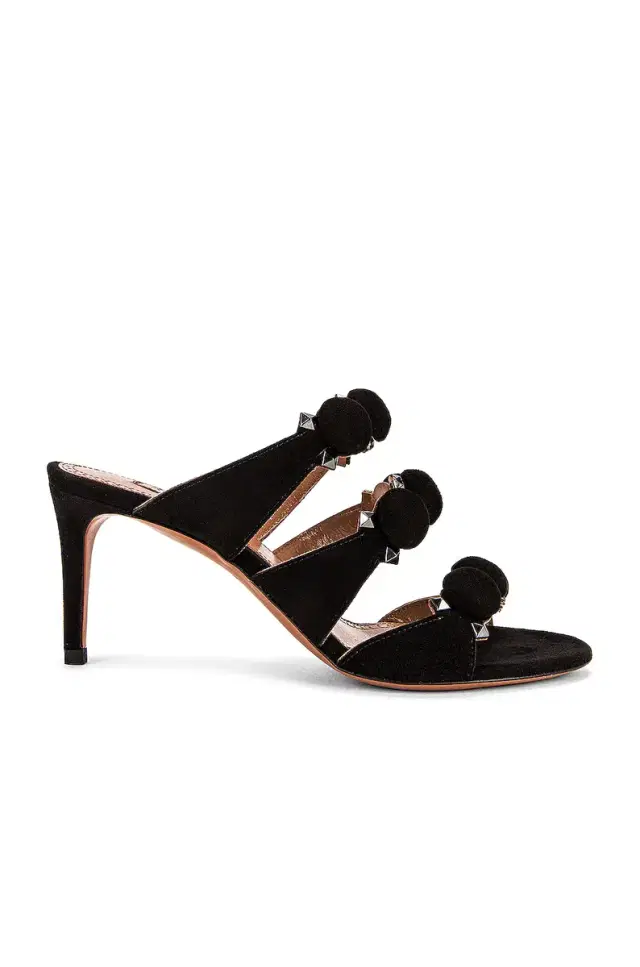 ALAÏA Pom Pom Studded Mules