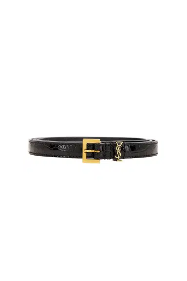 Saint Laurent Cassandre Thin Leather Belt | Thumbnail 3