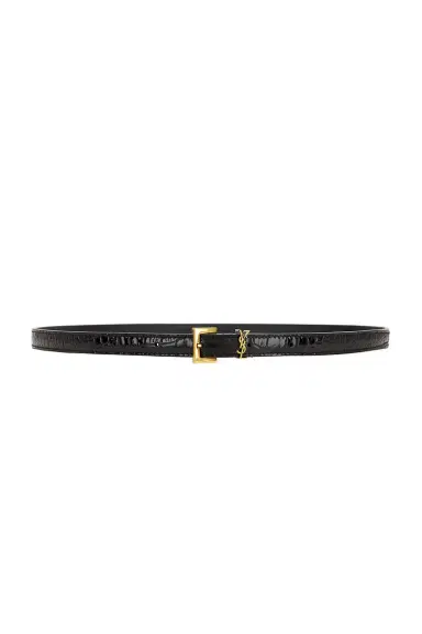 Saint Laurent Cassandre Thin Leather Belt | Thumbnail 1