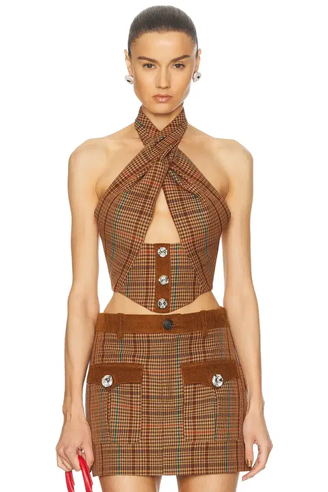 AREA Crystal Halter Top