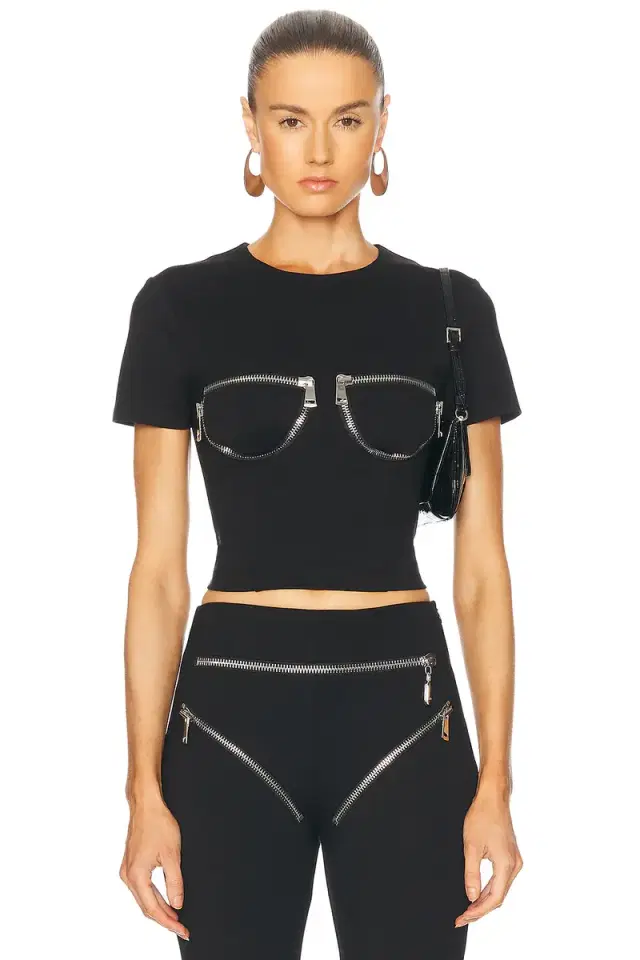AREA Zipper Bustier Cup T-Shirt
